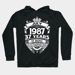 July 1987 37 Years Of Being Awesome 37th Birthday Hoodie
